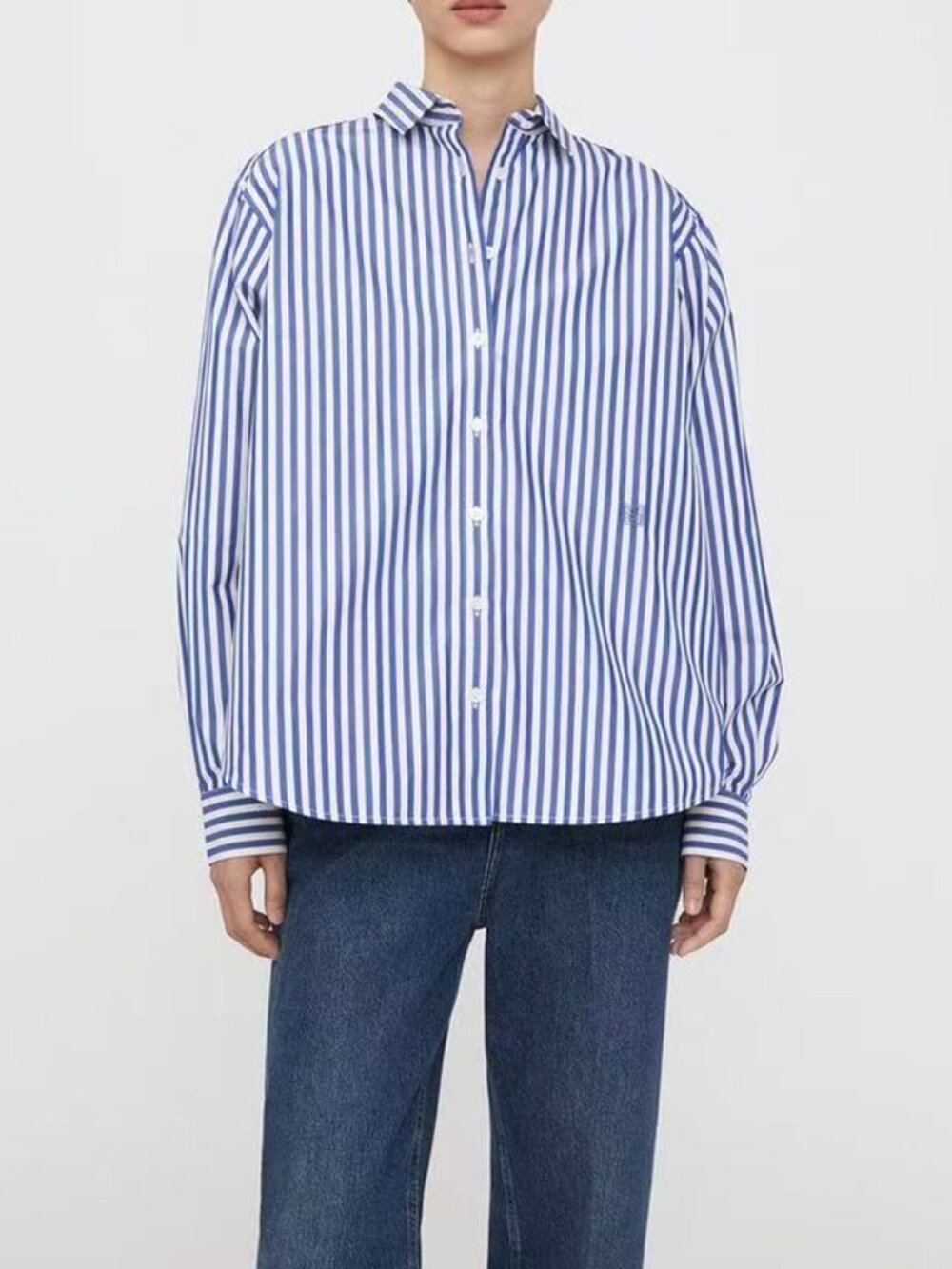 Toteme Striped Long-Sleeve Button-Up Shirt